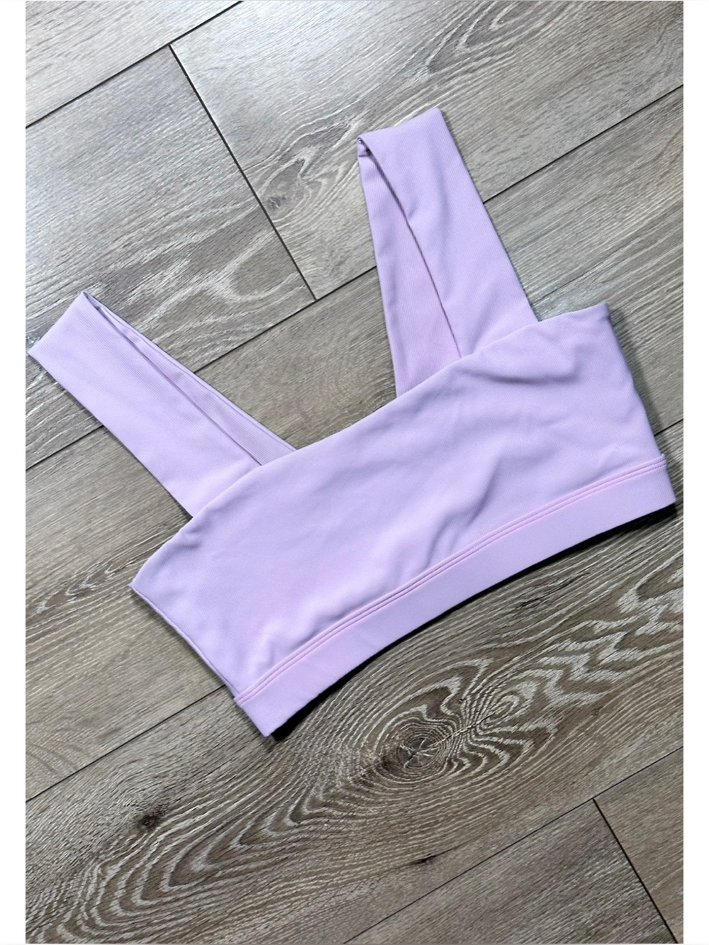Wilo The Label Micro Ribbed Square Neck Lilac Sports Bra